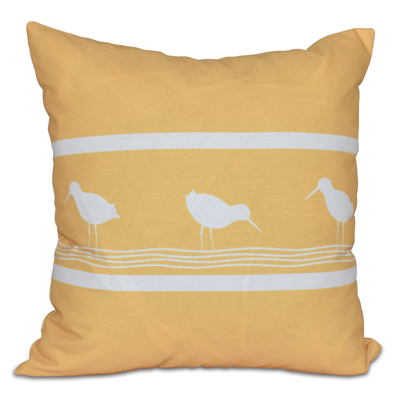 Housse et insert de coussin carré d'extérieur Nautical Nights, Jaune, 16 po x 16 po