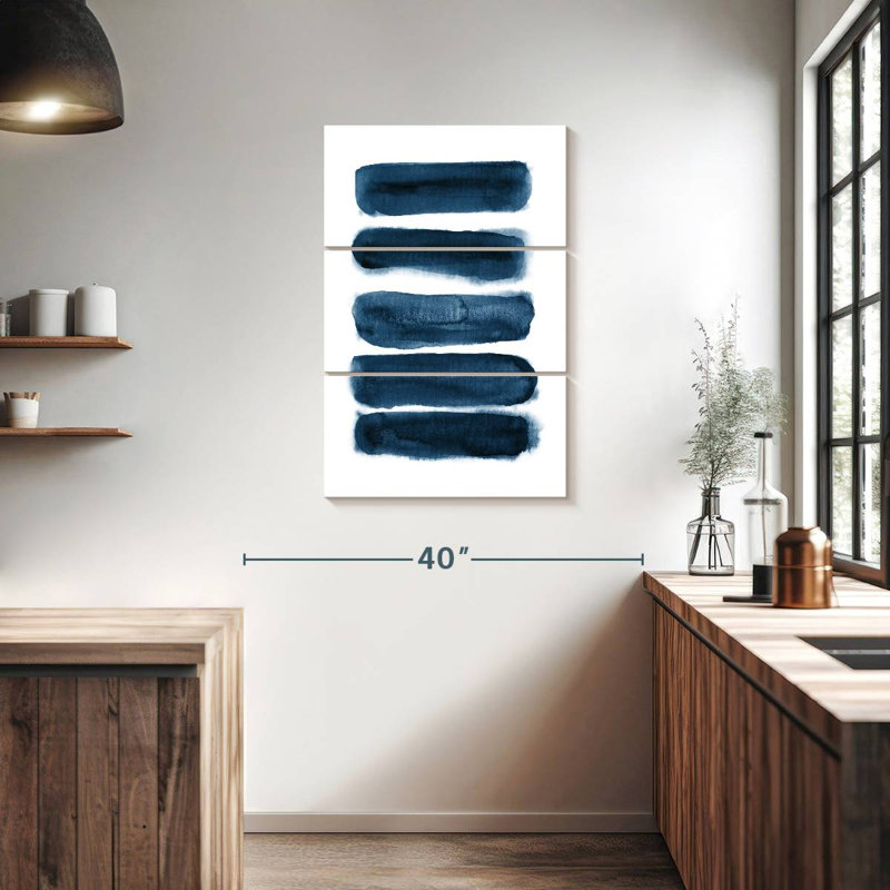 Avery coups de pinceau aquarelle bleu marine, H 38 po x l 24 po