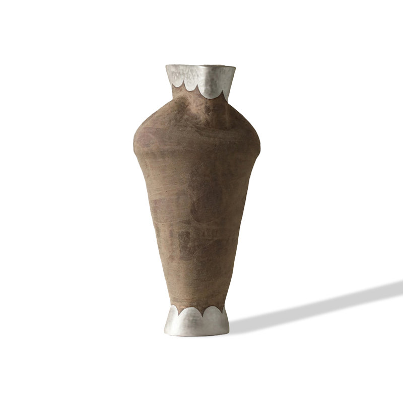 Vase de table en céramique Wabi Sabi, Brun