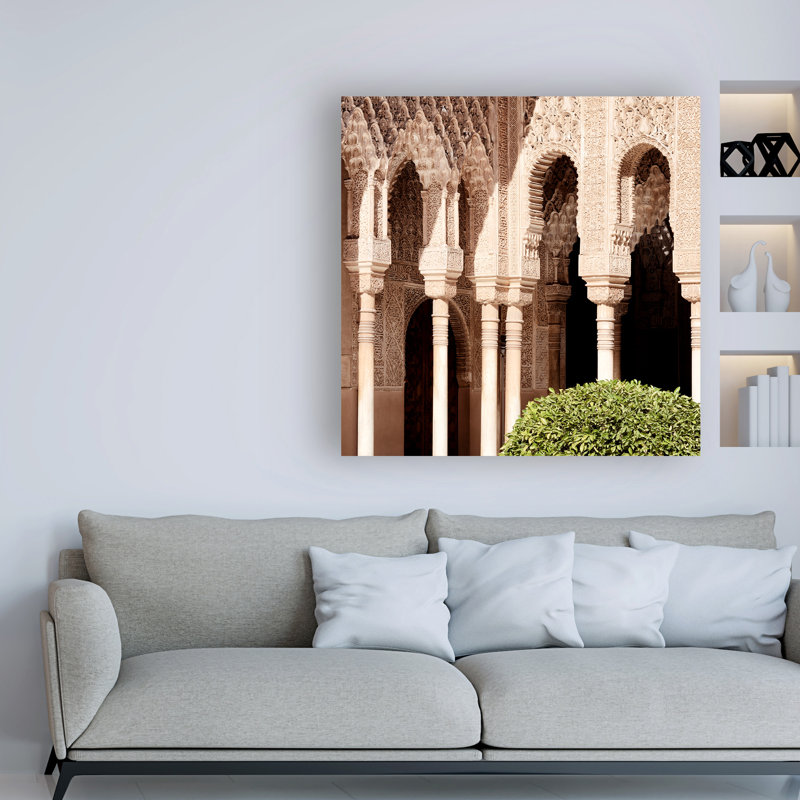 Fabriqué en Espagne 3 arches arabes à l'Alhambra par Philippe Hugonnard - reproduction de photo sur toile tendue