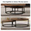 Modern Nesting Tables with Round Wood Tops | Space-Saving Sofa Side Tables for Flats & Living Rooms (Walnut & Black)-633257280