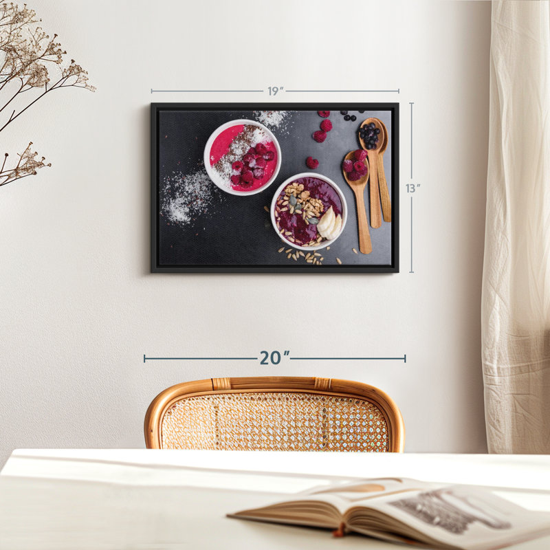 «Blueberries Smoothie Canvas Print», H 13 po x l 19 po