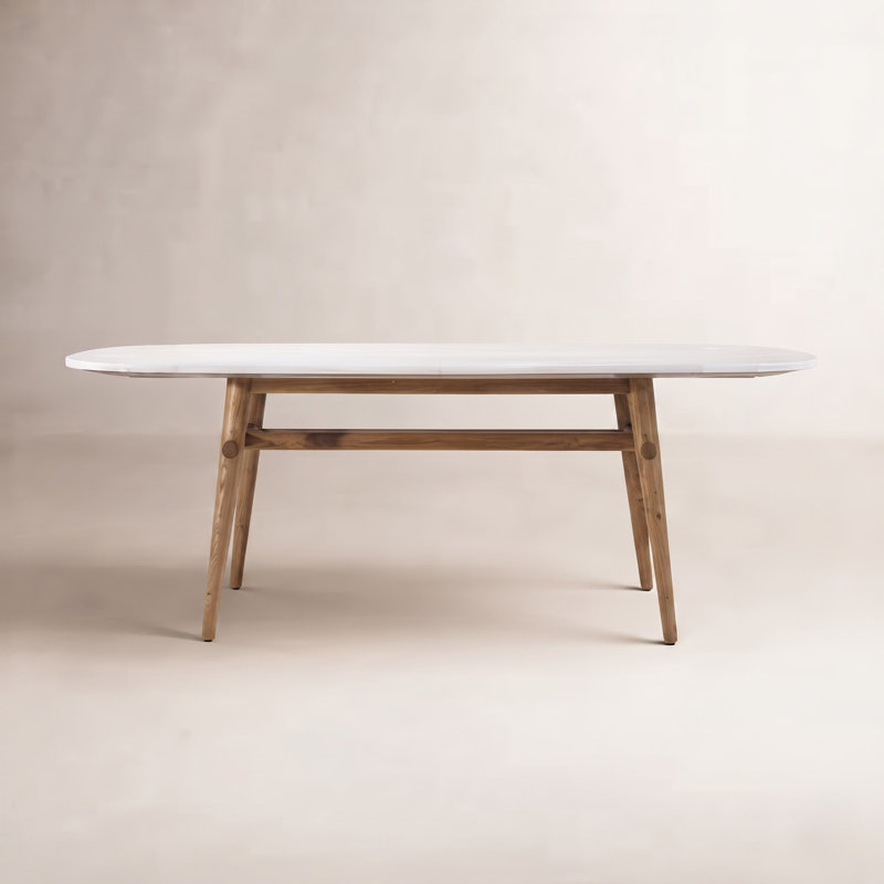 Table de salle à manger Madrid Quartz, 30" H x 70.87" L x 35.43" W, Naturel