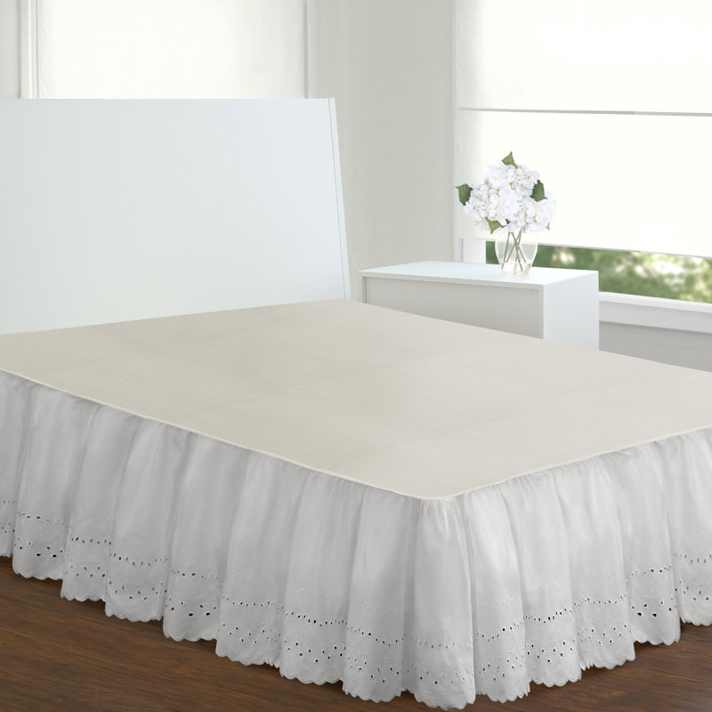Jupe de lit Fresh Ideas, 18", Très grand lit, Blanc