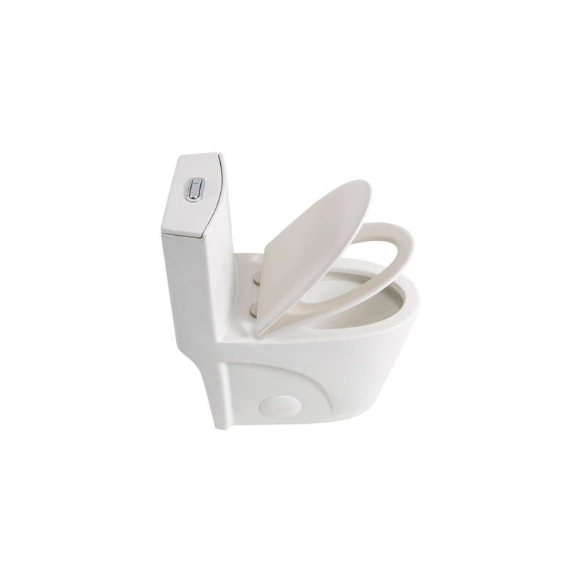 1.1/1.6 GPF Tornado Flush One-Piece Toilet for bathrooms,Siphonic S-trap 12",Elongated Bowl with Soft Close Seat,Powerful Dual Flush MAP 1000g,Comfort Chair Seat ADA Height 17",Glossy White