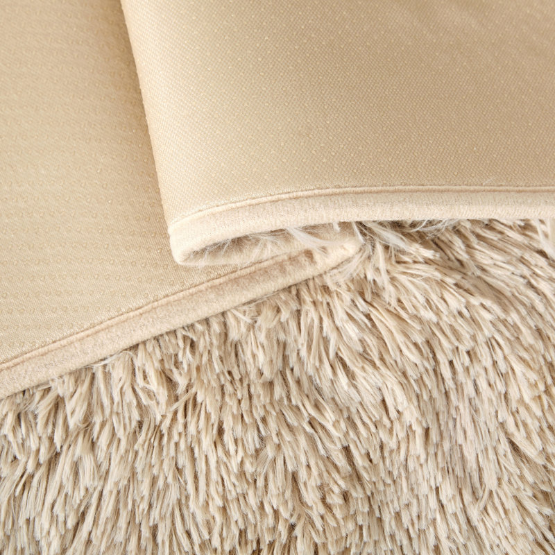 Tapis à poils longs 3 x 5 pelucheux - ultra doux, ne perd pas ses poils, lavable à la machine et confortable