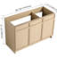 Meuble-lavabo de salle de bain autoportant 48 po, 3 portes à fermeture en douceur - moderne, à gratter et à eau - 48 po, portes de rangement en contreplaqué