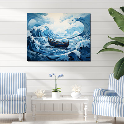 Bleu surréel, bateau côtier