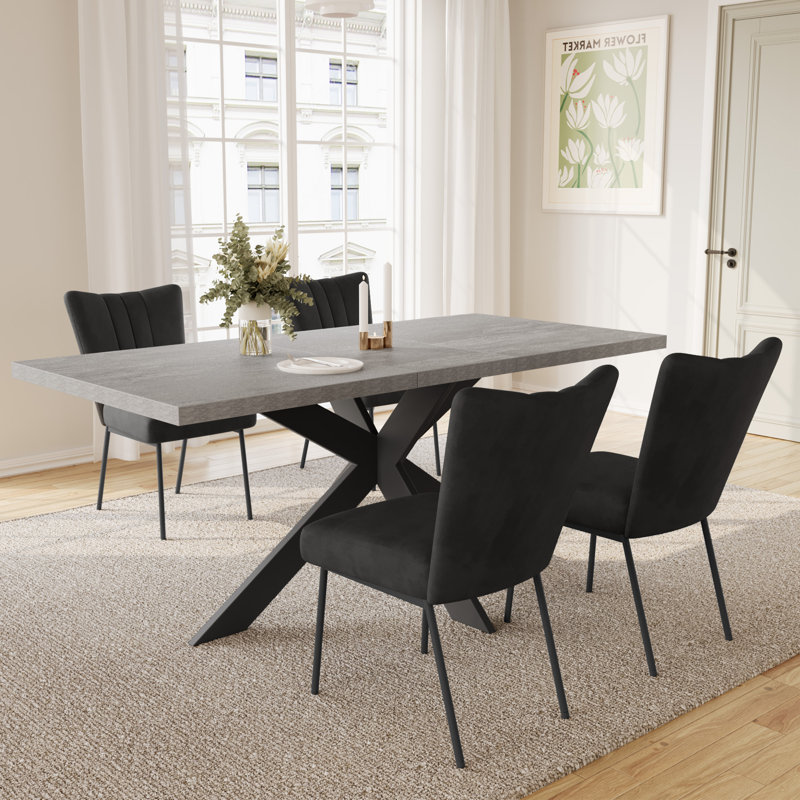 4 - Person Extendable Dining Set, Black