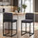 Smart Chenille Upholstery Bar Stools Set of 2