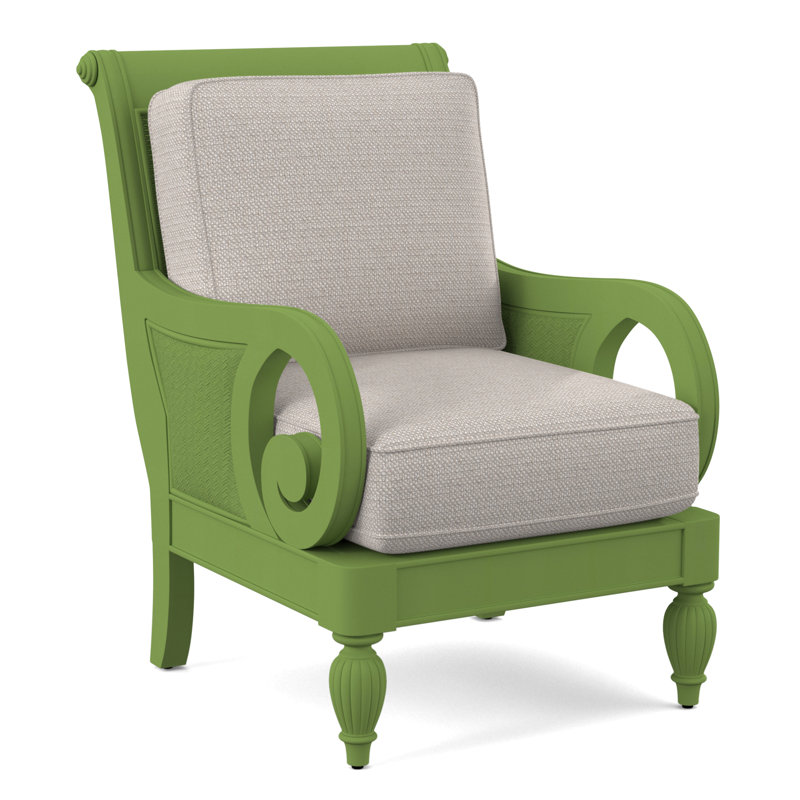 Grand View 71.12Cm Wide Armchair, Black Finish, White Textured Performance; 0865-91