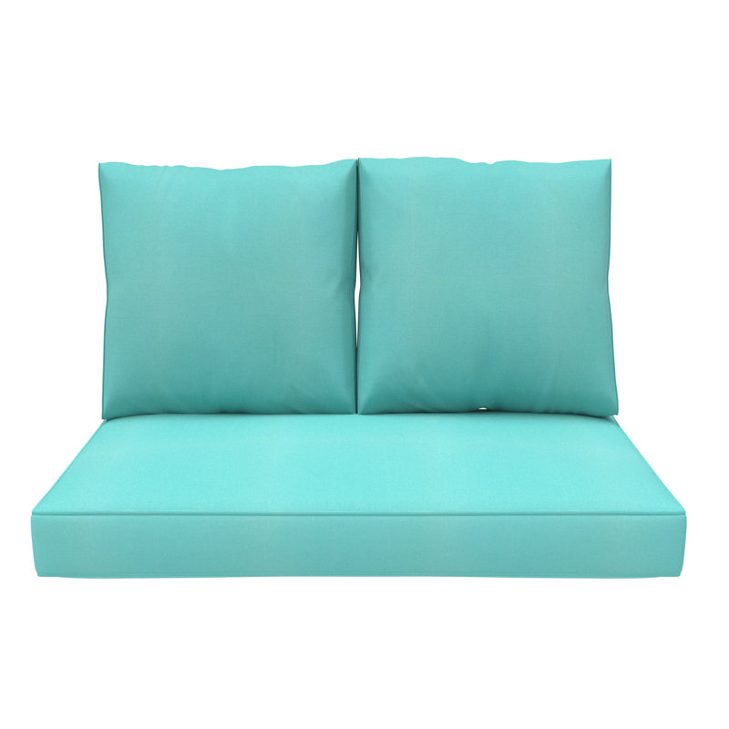 Sunbrella Outdoor Loveseat Cushion, Deep Seat/Back Replacement Cushion 5 Inch, Canvas Aruba