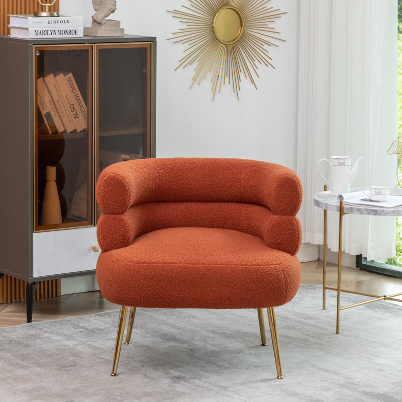 Demetrius 3-Piece Upholstered Seating Set, Orange Teddy 100% Polyester