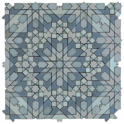 Cantico Taza Mixed Finish Lava Stone And Cement Mosaic Tile