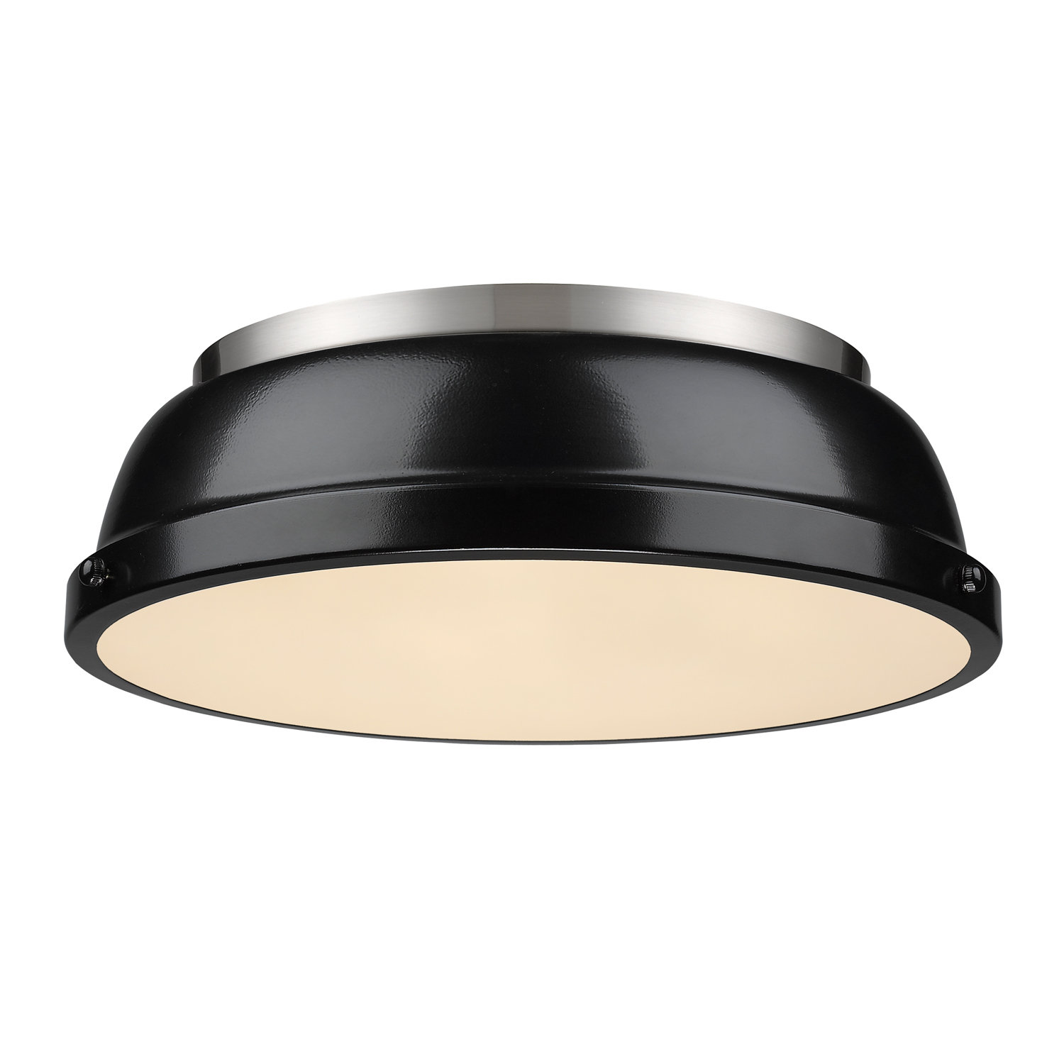 Calico 2 Light Steel Flush Mount, Black, Pewter