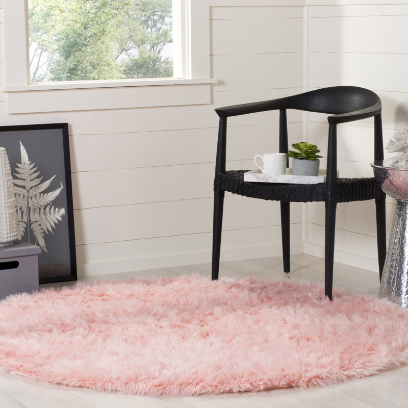 Tapis rose Martinette, Rond 3 pi