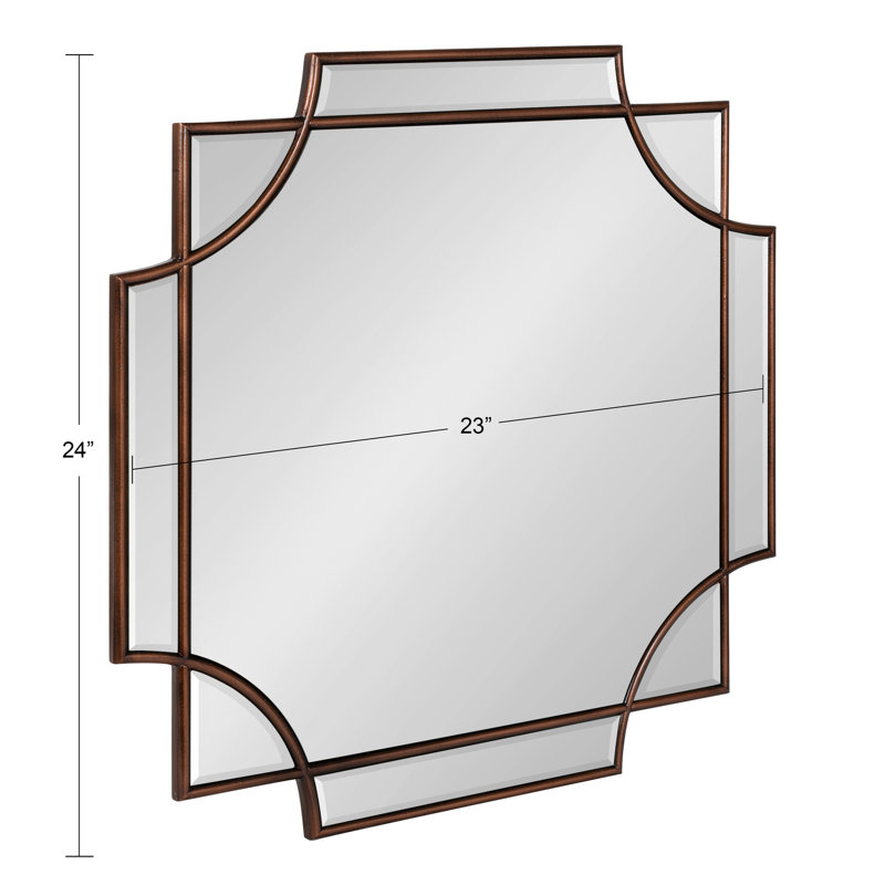 Ocilla Flat Mirror, 24" x 24", Bronze