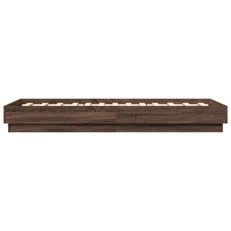Vidaxl Bed Frame Engineered Wood, Brown Oak, Single (3')