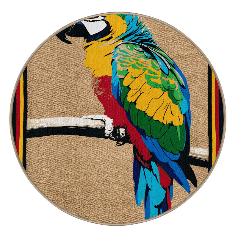  Tapis lavable arc-en-ciel Lorikeet, Rond 5 pi