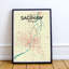 « saginaw city map », reproduction d’impression sur affiche en couleur-31736138