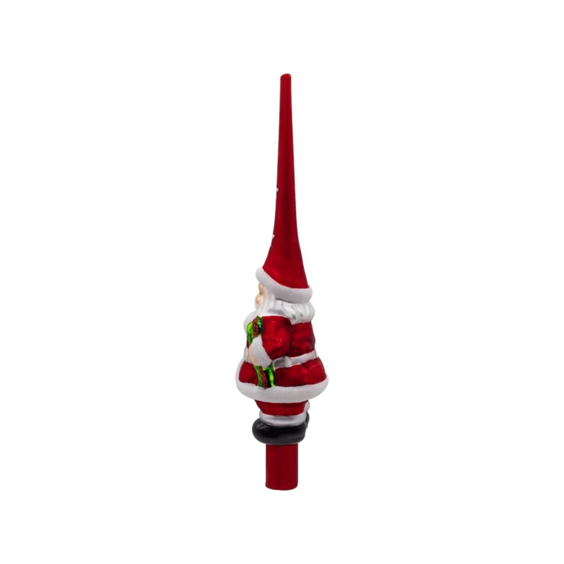 Décoration d'arbre de Noël en verre Kurt Adler, Père Noël, rouge, 30 cm