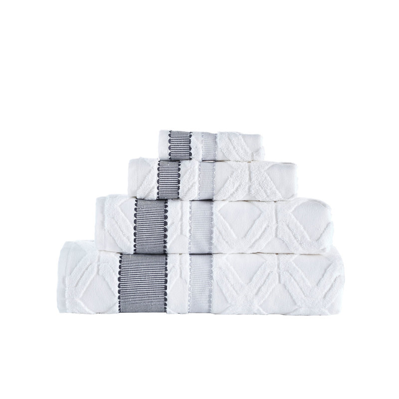 Grand drap de bain carré Brooks Brothers, Blanc