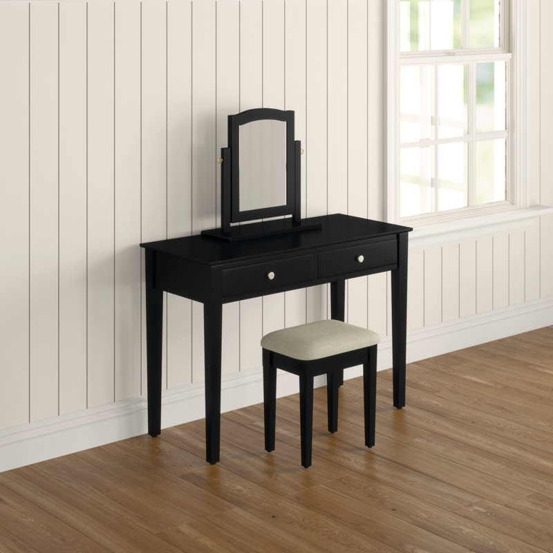 Arundel Dressing Table with Mirror, Black