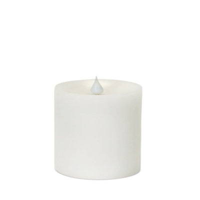 Set of Two White Flameless Pillar Candle