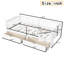 Lit plateforme simple TG avec garde-corps pleine longueur, lit plateforme pour enfants avec tiroirs de rangement, tête de lit enfantine et mignonne-784803795