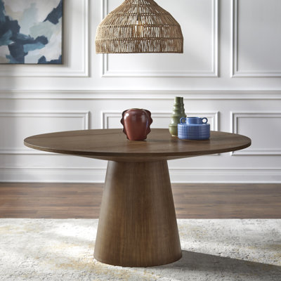 Boudot Round Solid Wood Base Dining Table
