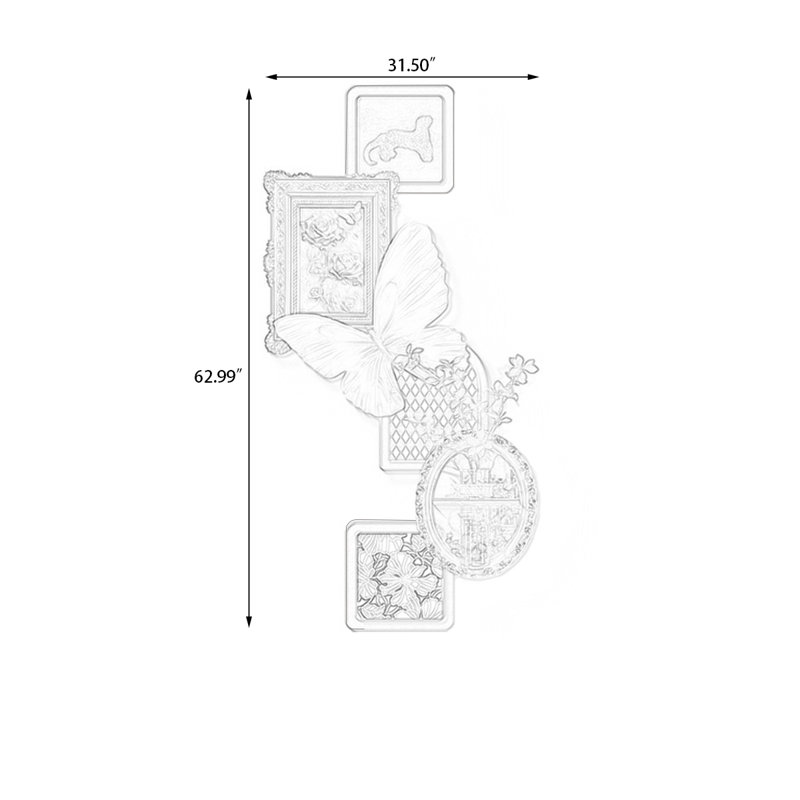 Art mural grès forme libre, H 62,99 po x l 31,5 po x P 1,97 po