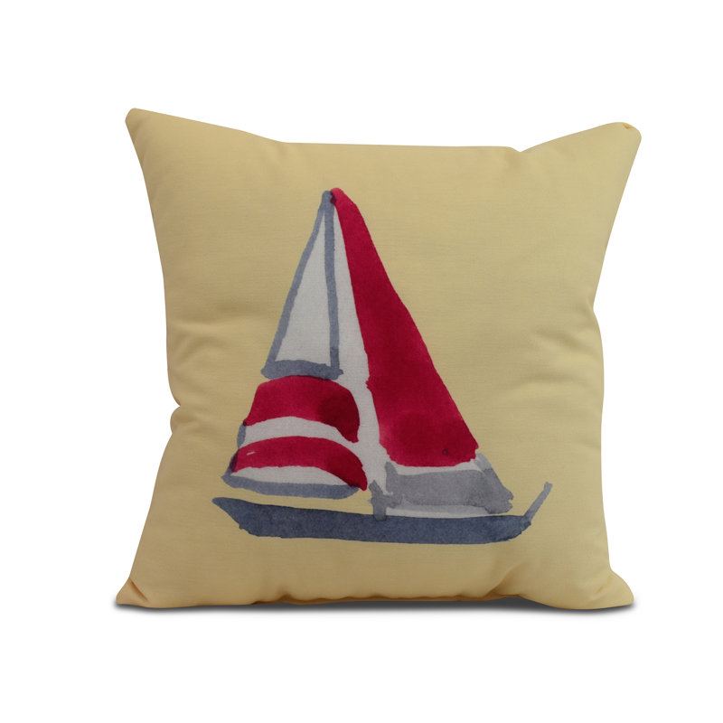 Housse et insert de coussin carré Nantucket, Jaune, 16 po x 1 po