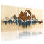 «Landscape & Nature Mountain Range Forest Reflection», ensemble de 3 impressions sur toile-1872741011