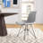 Angeline Contemporary Armless Dining Chair in Polyester Fabric, Poplar Wood, and Black Metal Legs-2018895585
