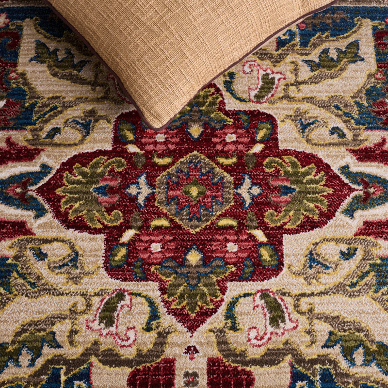 Tapis rouge Kurtz, Rectangle 2 pi x 3 pi, Red/Beige