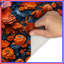 Tapis de bain orange à motif floral bleu-1651352021