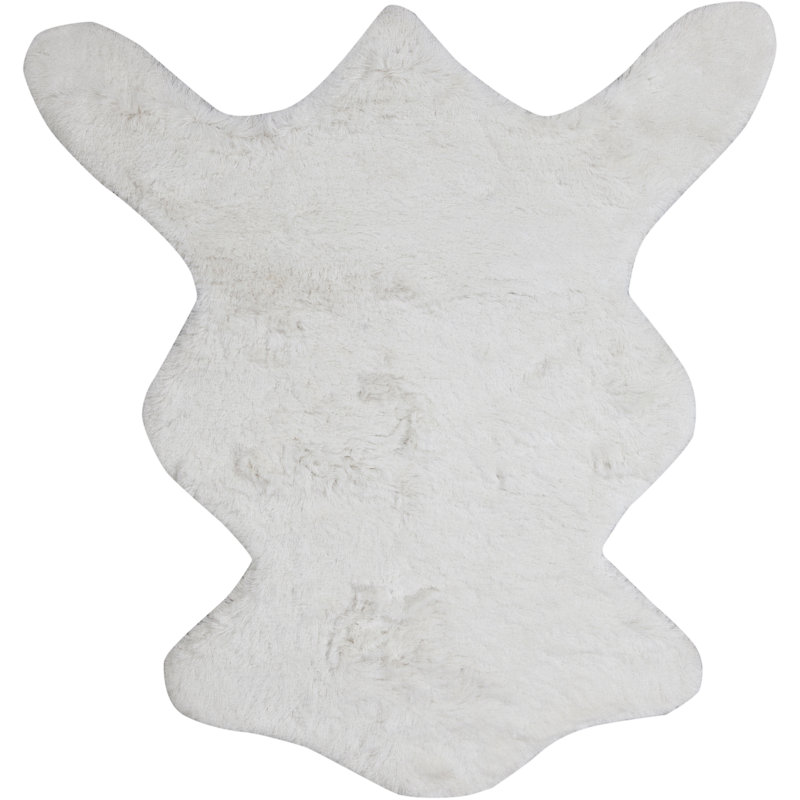 Tapis de zone blanche Karlyn, Rectangle 5 pi x 7 pi 6 po