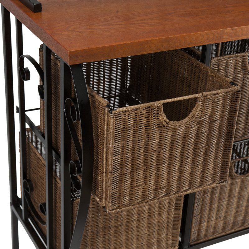 Lillianna 28'' Stainless Steel Standard Baker's Rack, Black/Brown
