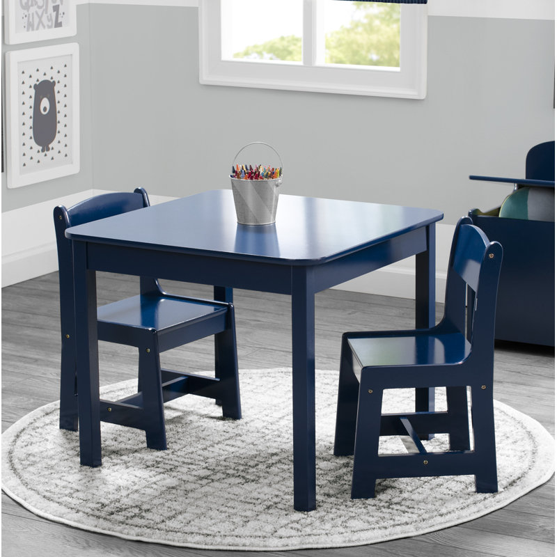 Ensemble de table et de chaises pour enfants 3 pièces Aster, Bleu foncé