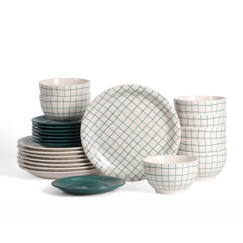 Stone Lain Ash 24-Piece Dinnerware Set Stoneware