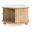Table d'appoint de rangement ovale d'inspiration rétro, construction, porte pour l'efficacité de l'espace, plantes et accessoires à deux niveaux, convient à la table de chevet avec un design courbé organique, une surface à gratter, une porte de style classique,