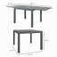 Table de salle à manger extensible Outsunny, table de patio à cadre en aluminium de 41 à 83 po avec plateau en acier effet bois, table de patio extensible rectangulaire pour 6 à 8 personnes