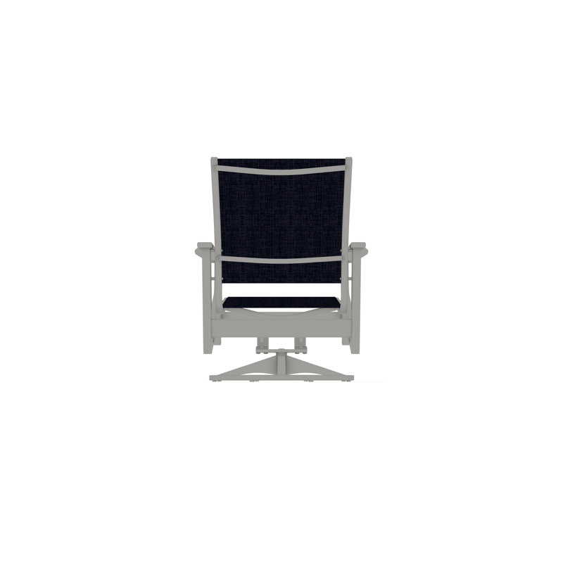 Wexler Outdoor Swivel Lounge Chair, Snow, Moments Navy
