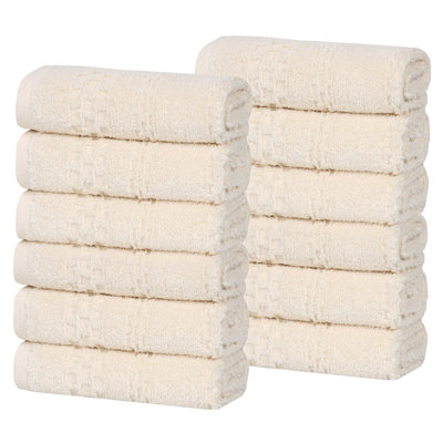 Playa Zero Twist Cotton Solid Waffle Textured Face Towels Washcloths