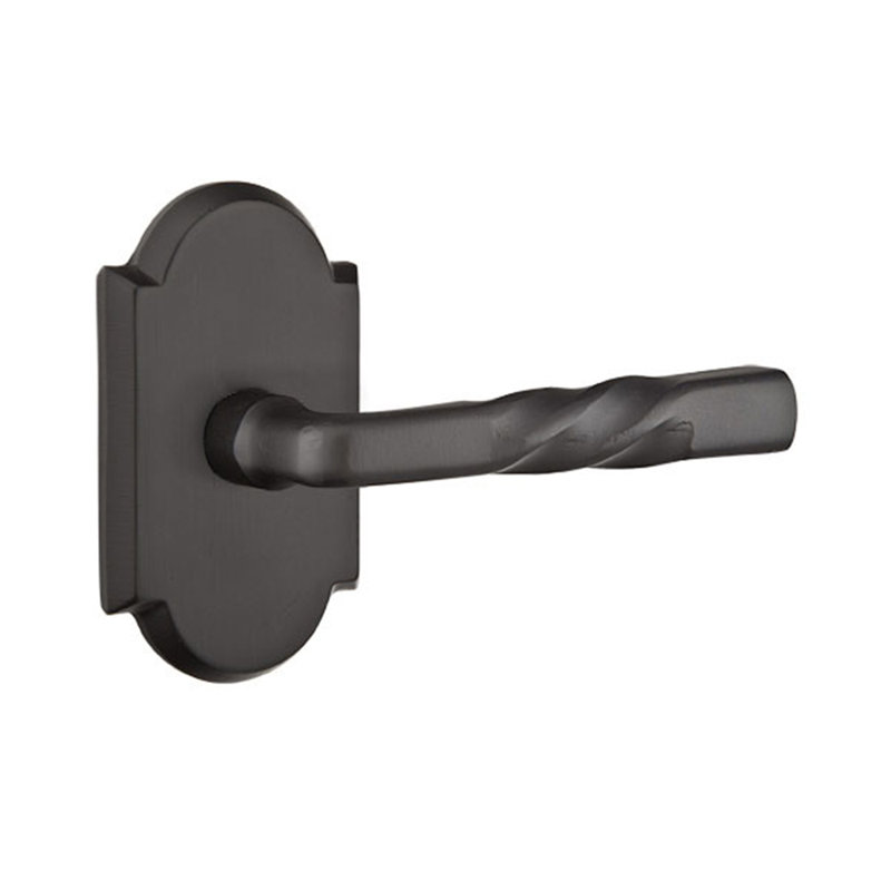 Levier de porte avec rosette Montrose, Bronze plat noir, Droite