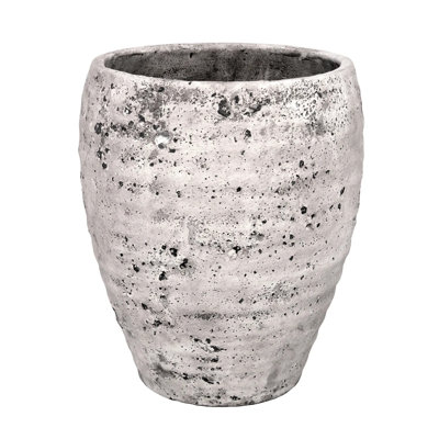 Olya Textured Barrel-Style Cement Planter