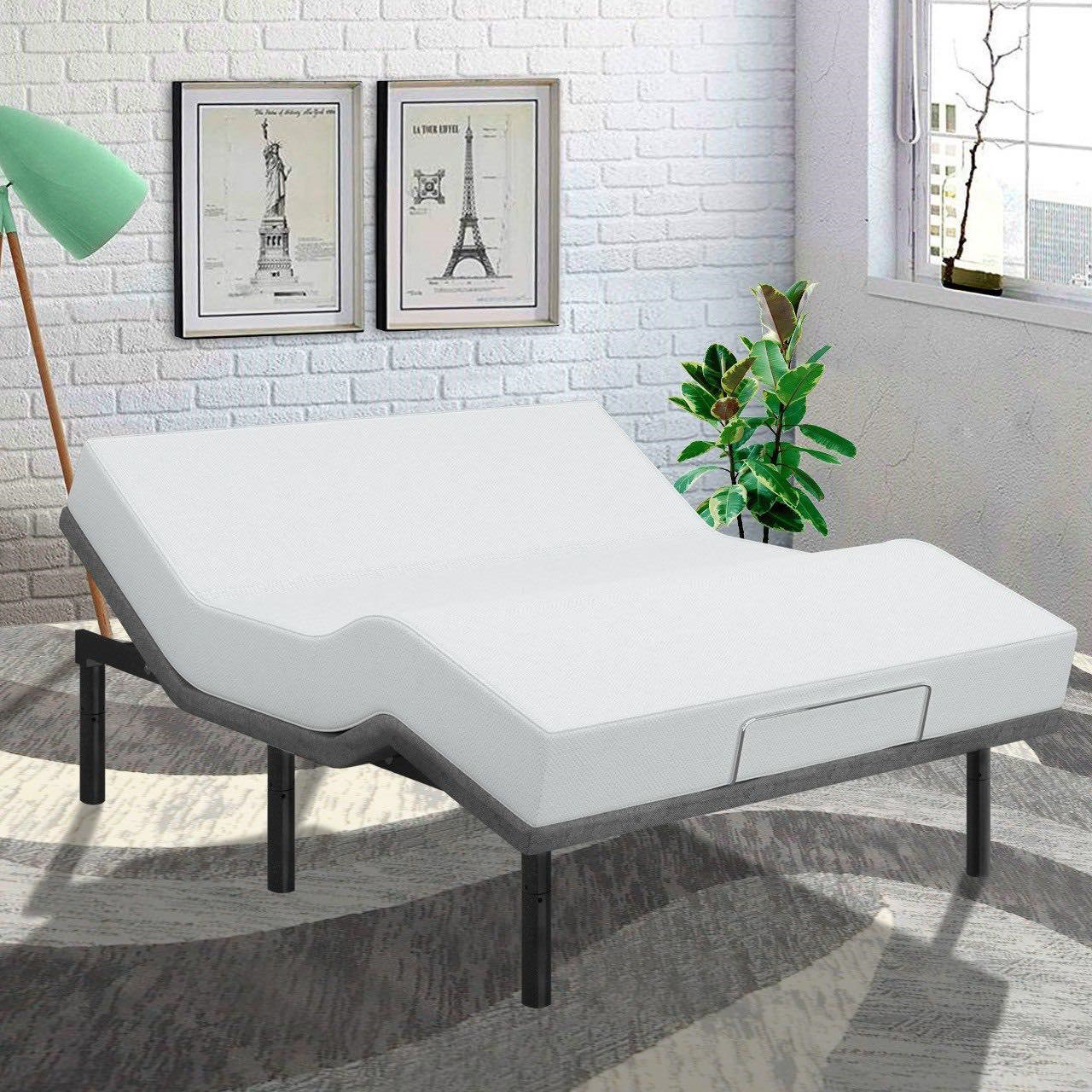 Reis Massaging Zero Gravity Adjustable Bed with Wireless Remote Mattress  Included