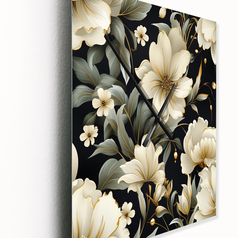 Jamesina - Horloge murale florale, Moyen
