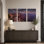 Ensemble de 3 tableaux sur toile représentant un ciel nocturne, pour la décoration du salon et de la chambre.
