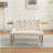 Velvet Double Dining Loveseat Bench, Kitchen & Dining Seating, 2-Seat Tufted Bench W/Handmade Buttons, Wing Back, Brushed Silver Stainless Steel Legs, Mid Century Modern,Single Pack,Beige-1628765553